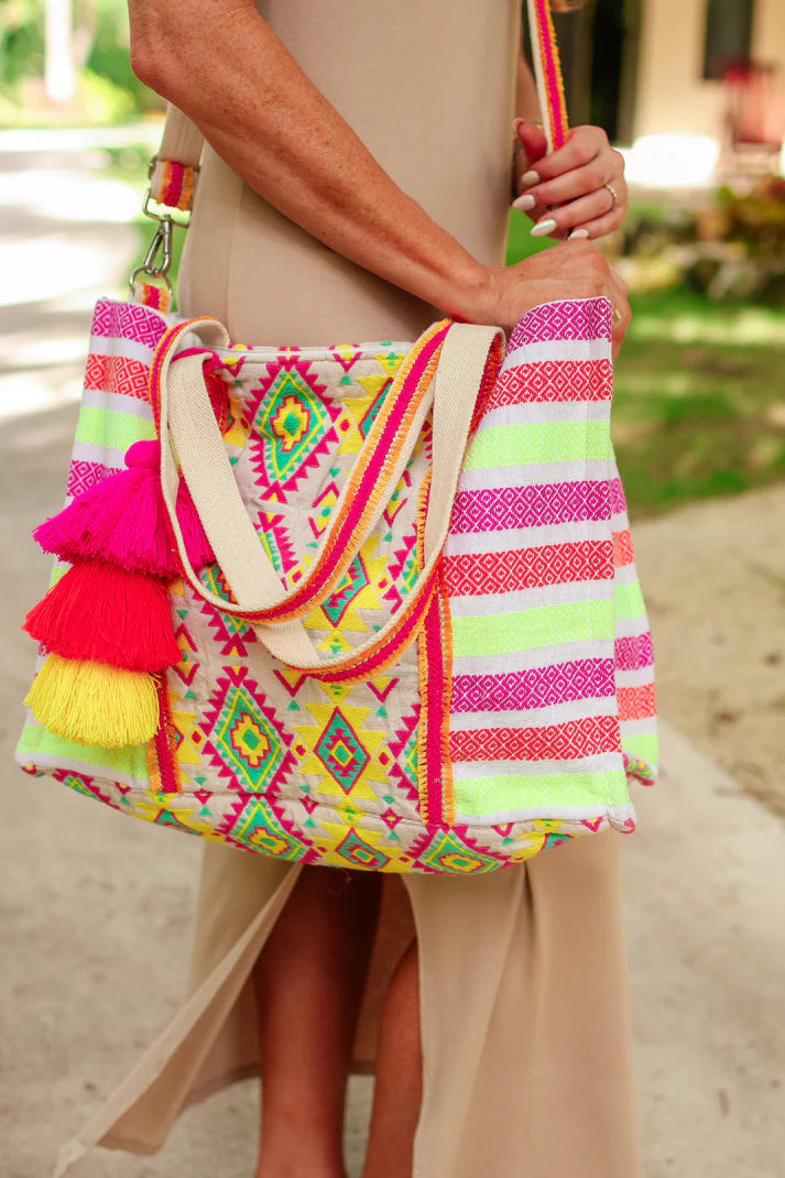 Bright beach bag sale