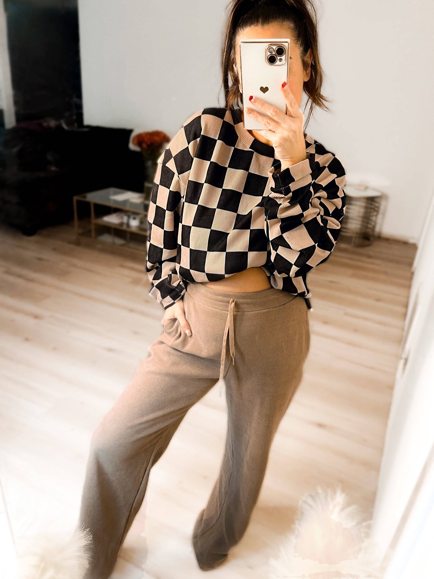 Checkered Casual Glam Set