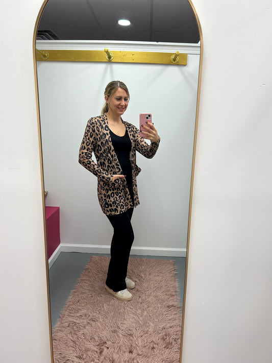 Waffle Cheetah Cardigan