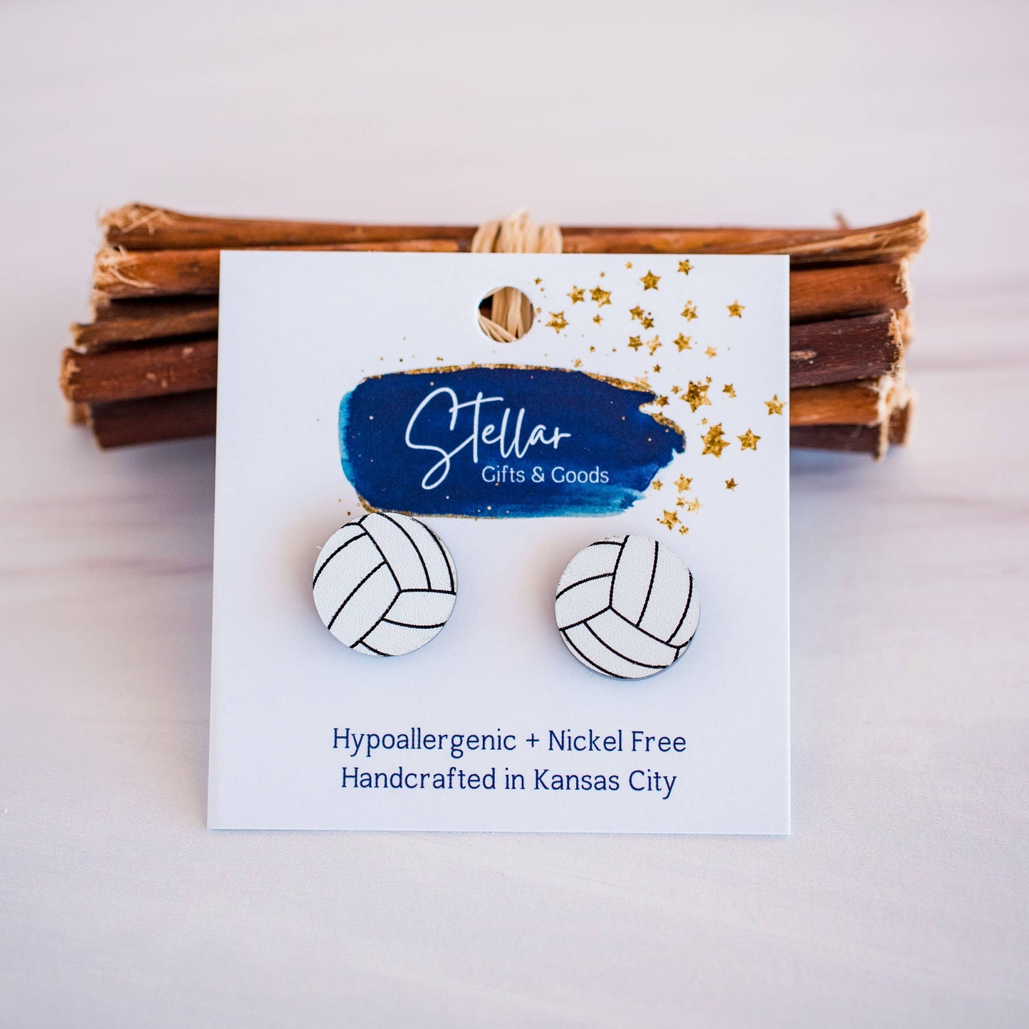 Volleyball Stud Earrings