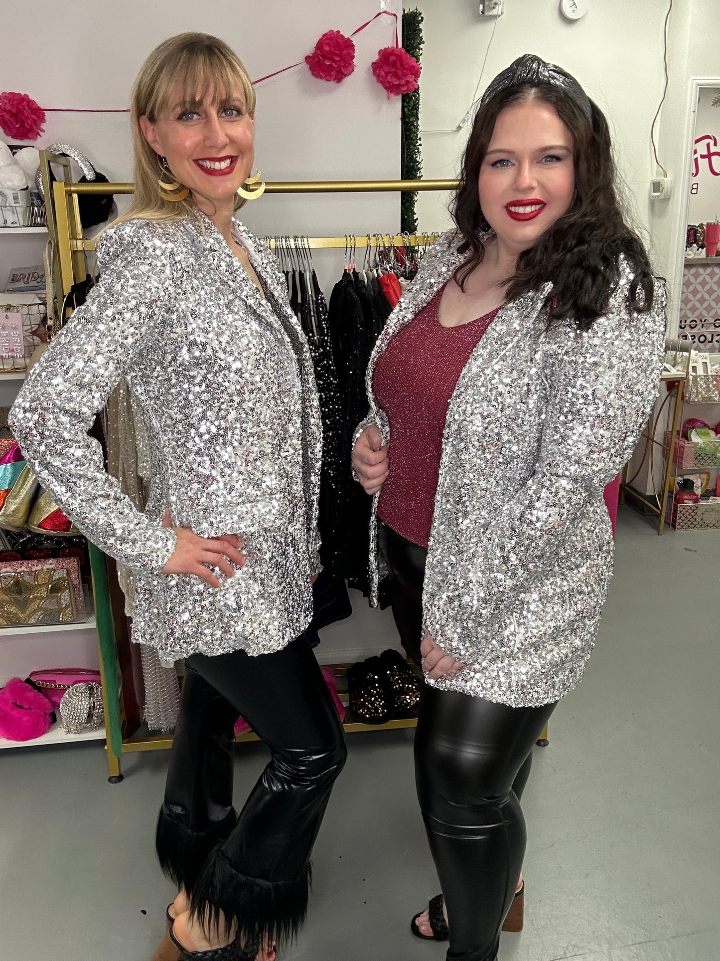 Silver Sequin Blazer