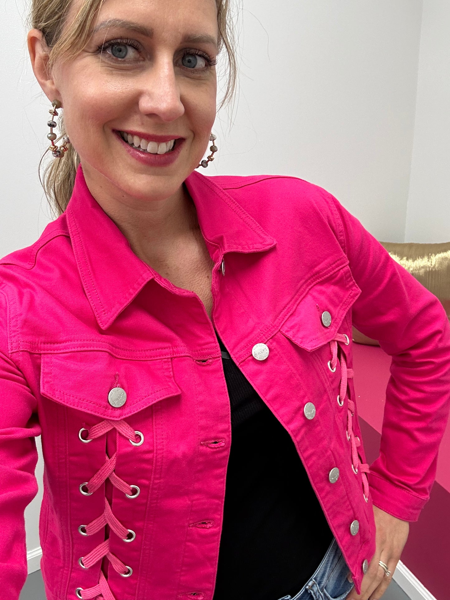 Magenta Denim Jacket