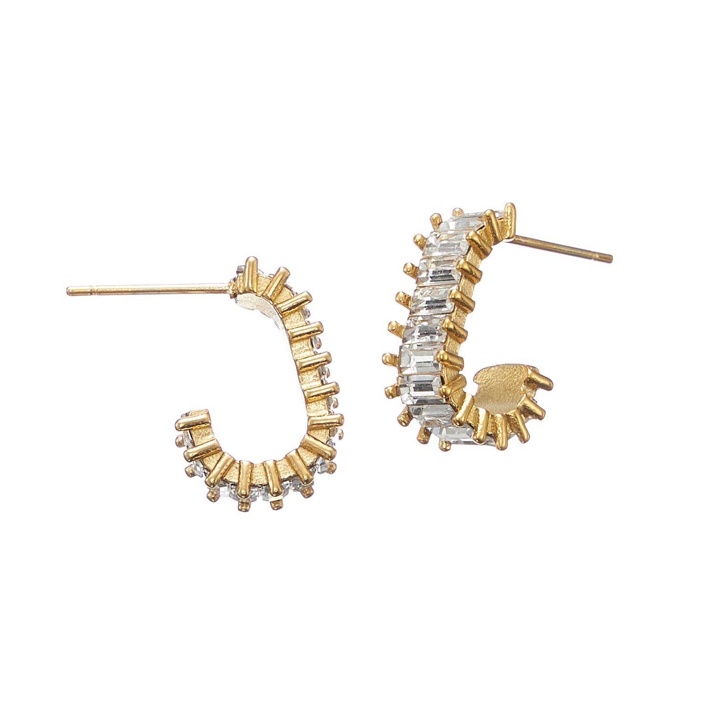 Sparkle Baguette Hoops