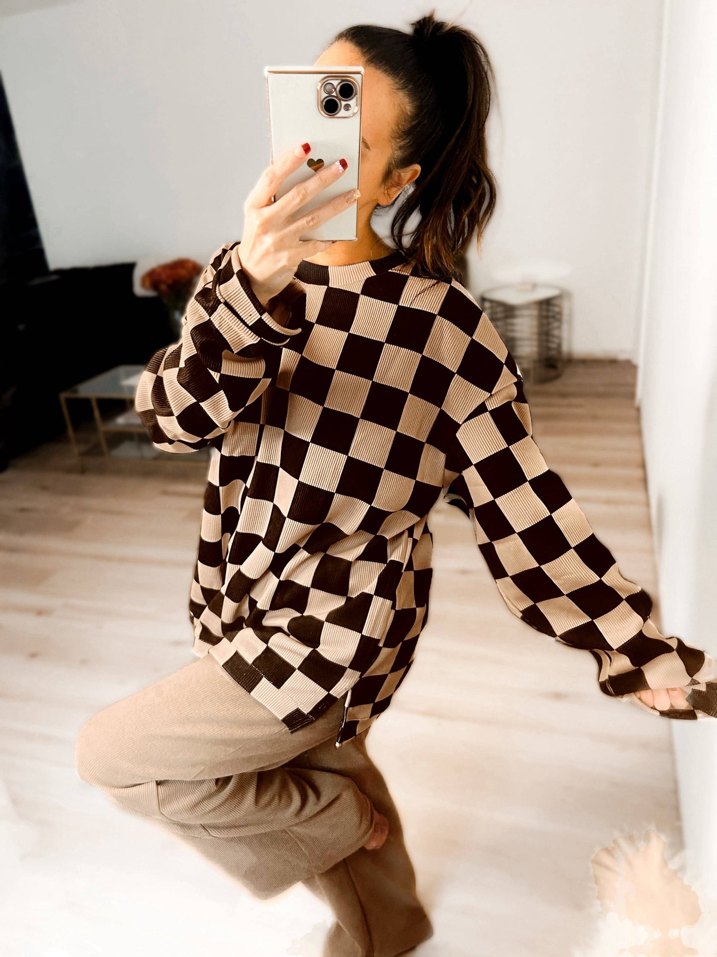 Checkered Casual Glam Set