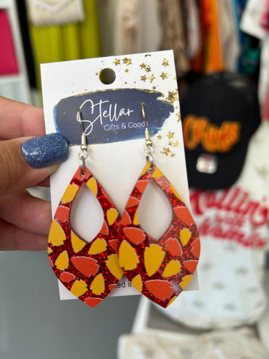 Red Arrowhead Dangle Earrings