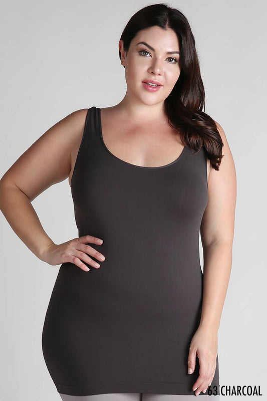 Plus Size Tank Top Charcoal