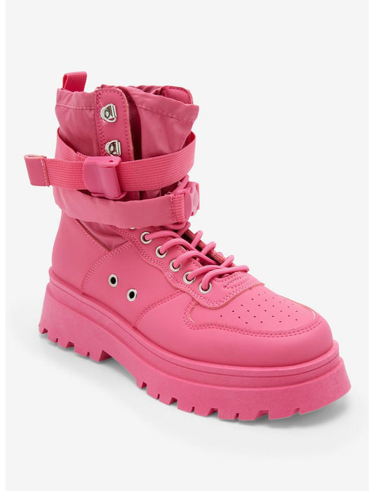 Pink Combat Boots