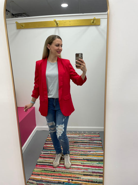 Red Fitted Blazer