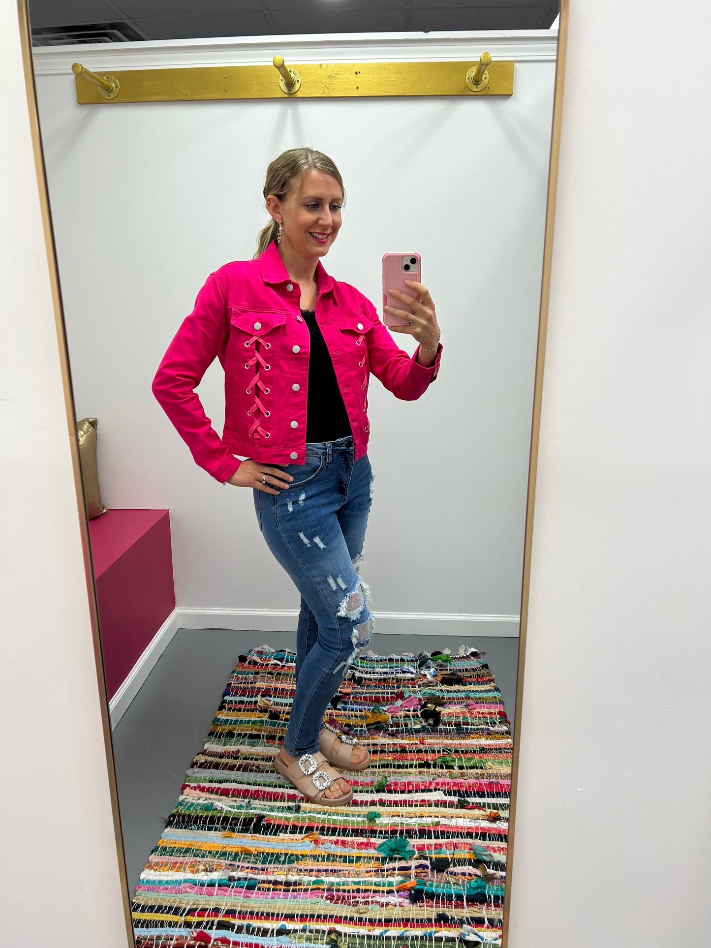 Magenta Denim Jacket