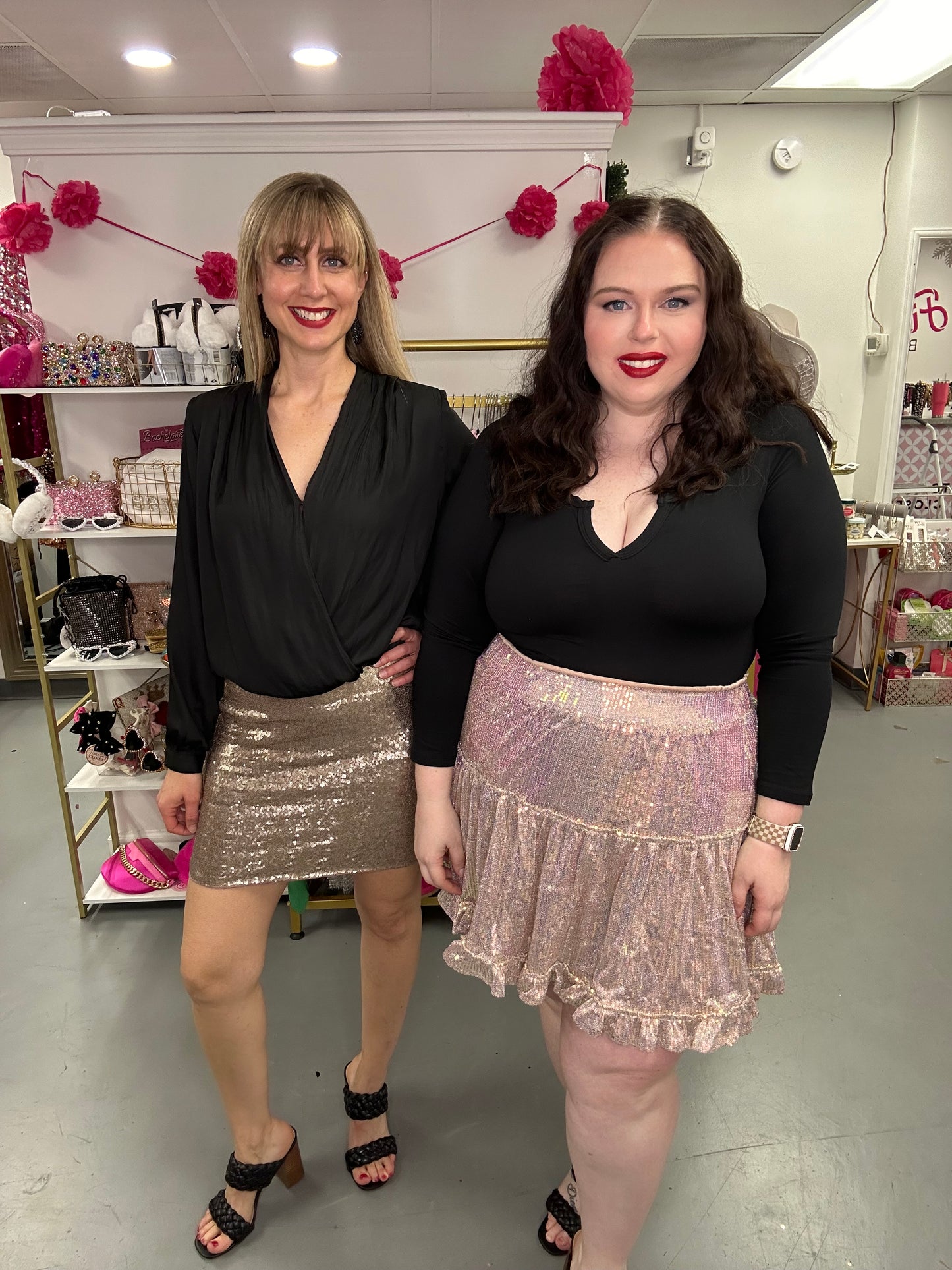 Curvy Sequin Mini Skirt