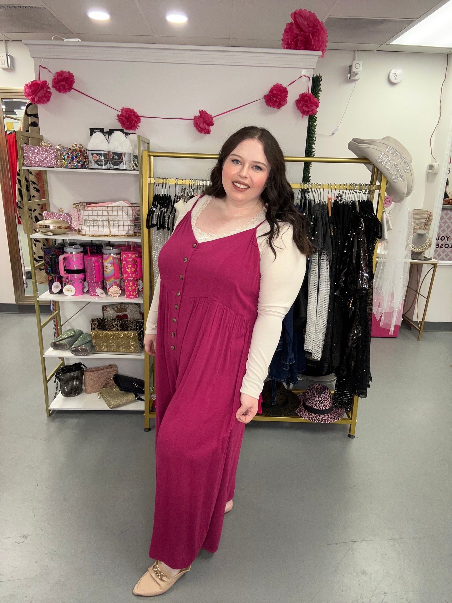 Curvy Jumpsuit Magenta