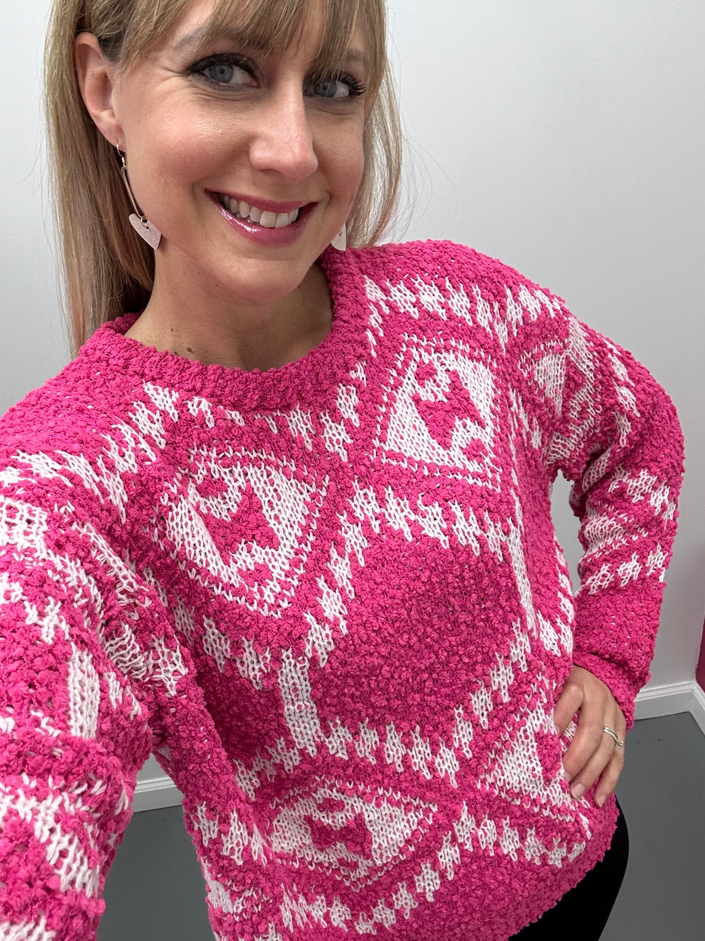 Pink Popcorn Sweater