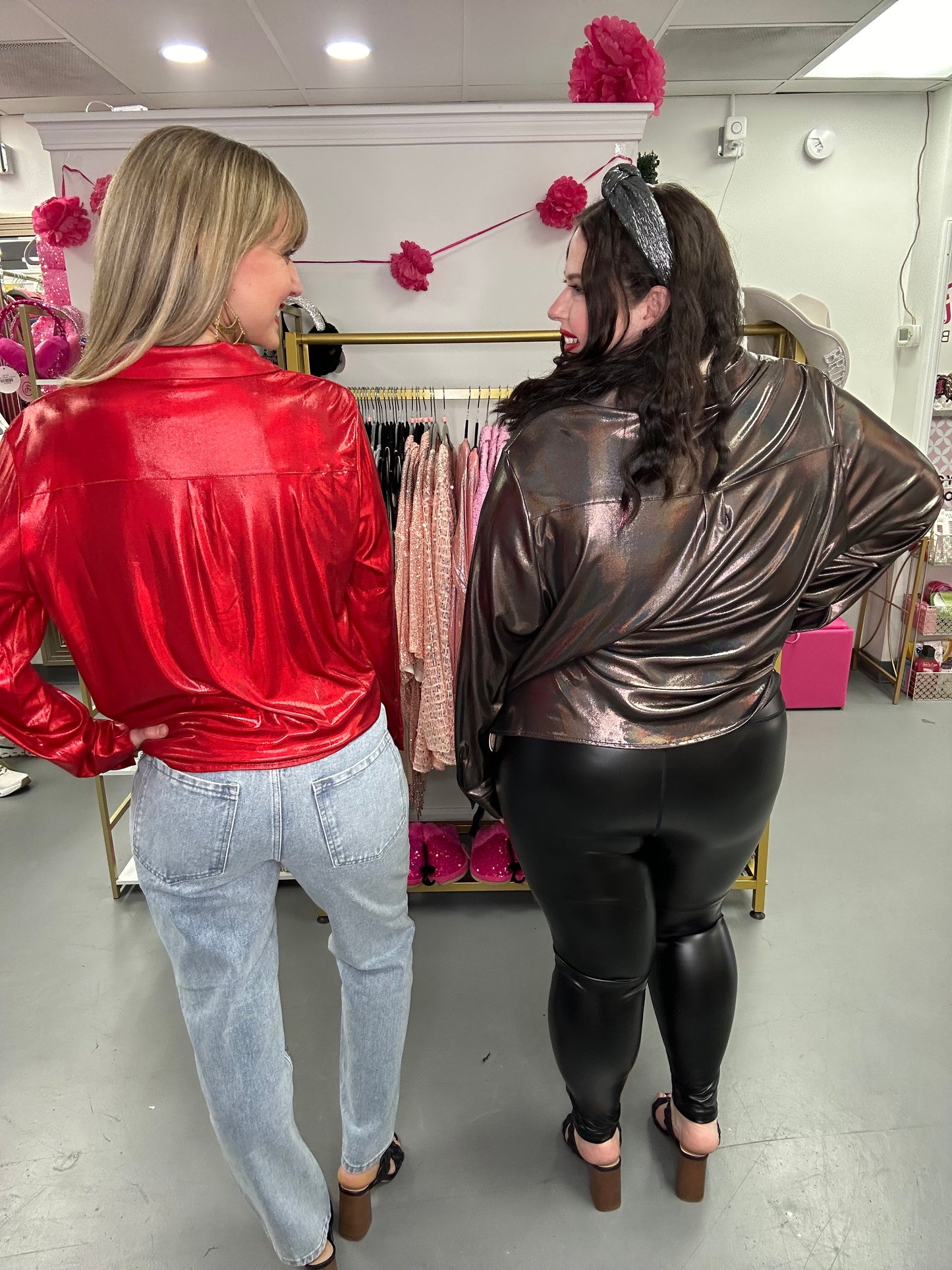 Holographic Blouse Red