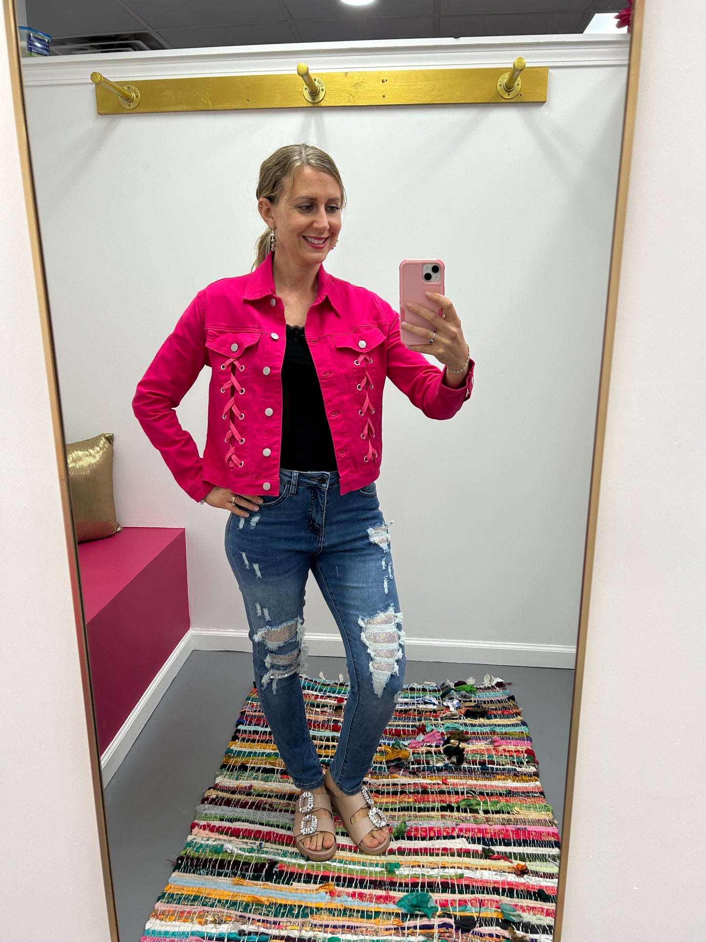 Magenta Denim Jacket