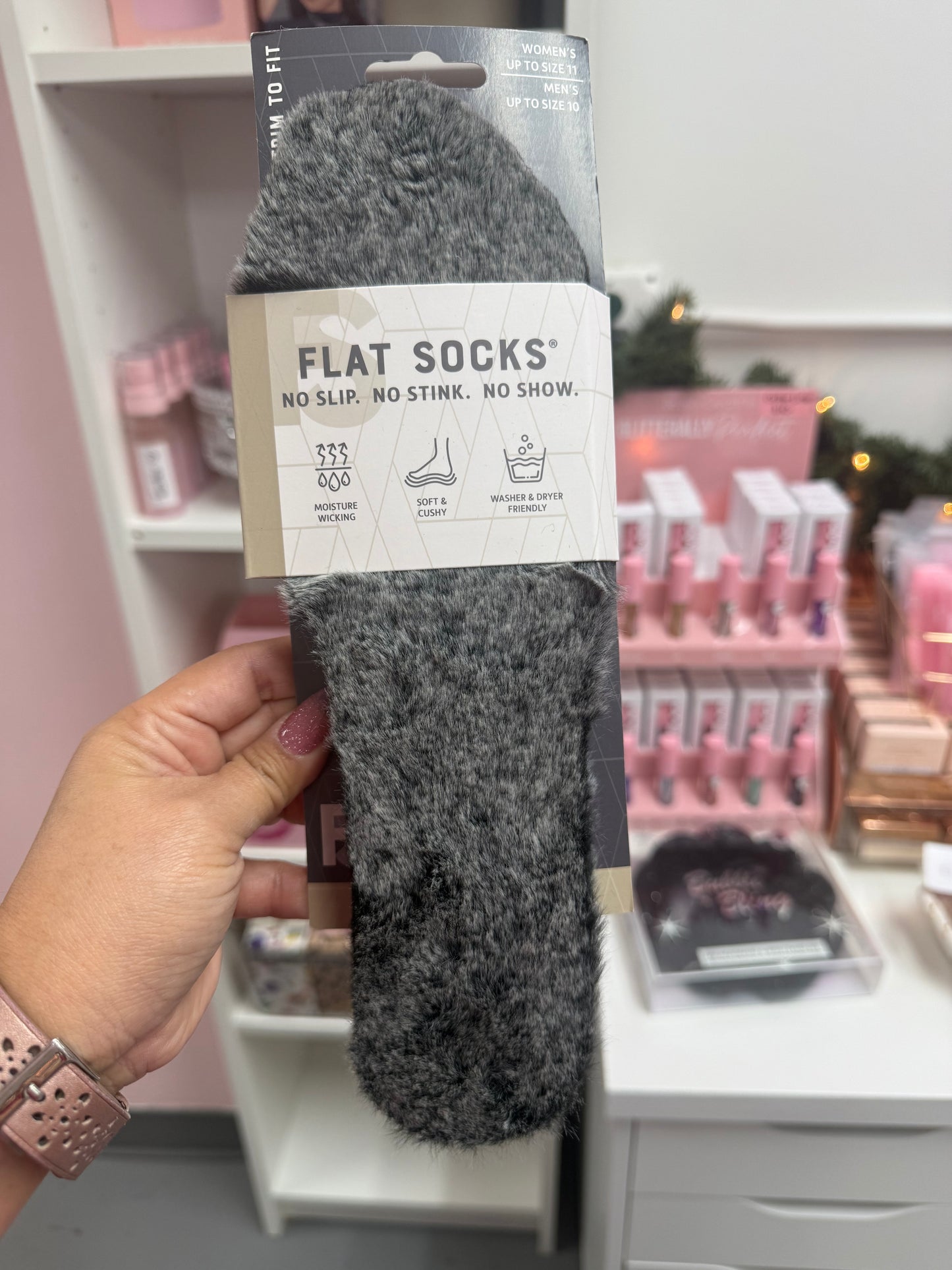 Flat Socks Fluff Gray