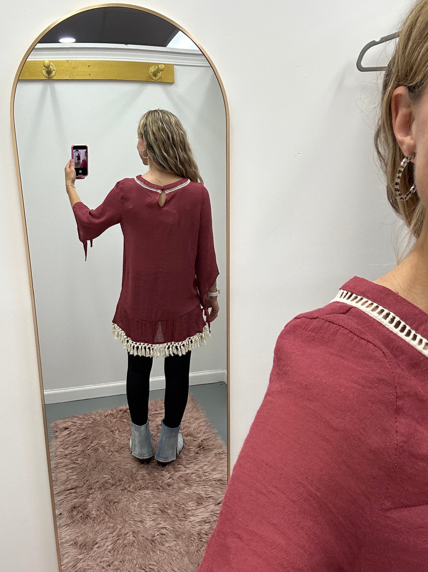 Fringe Tunic Brick