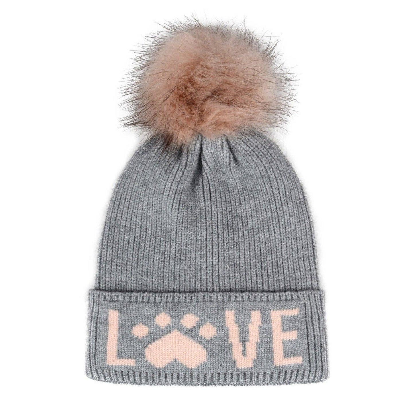 Love Pompom Knit Beanie