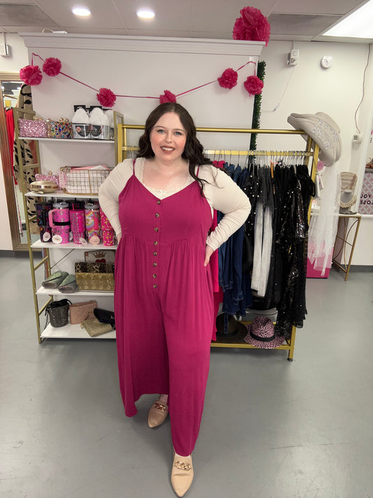 Curvy Jumpsuit Magenta