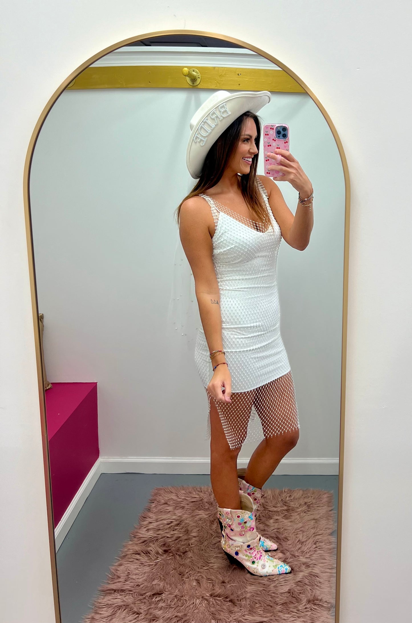 V Neck Bodycon Dress Ivory