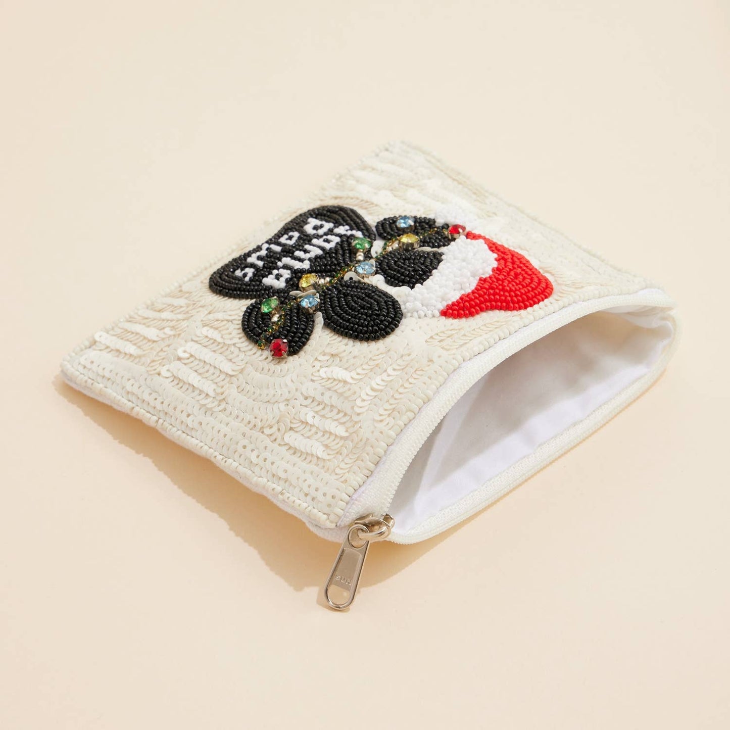 Santa Paws Beaded Coin Pouch