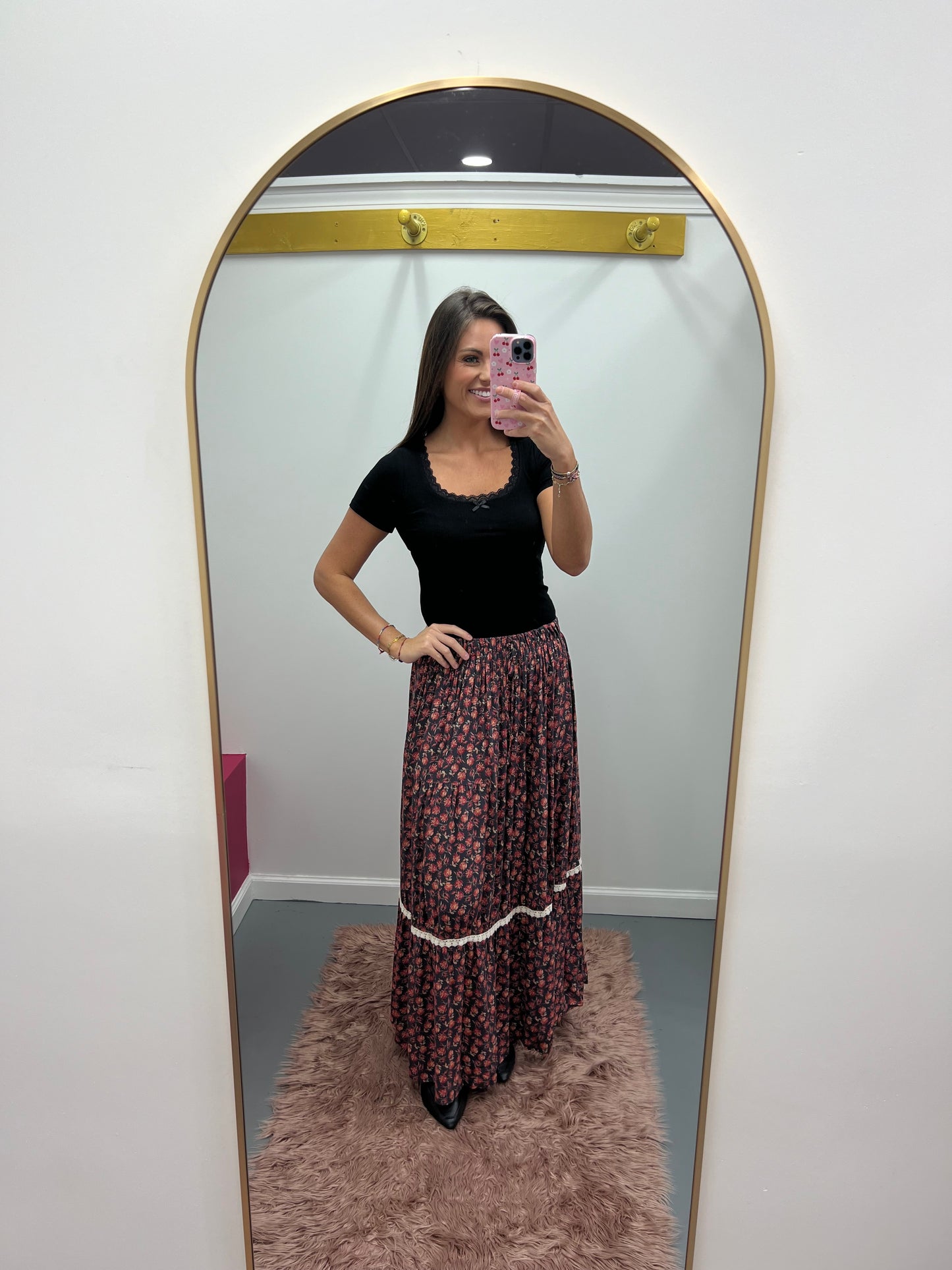 Floral Boho Maxi Skirt