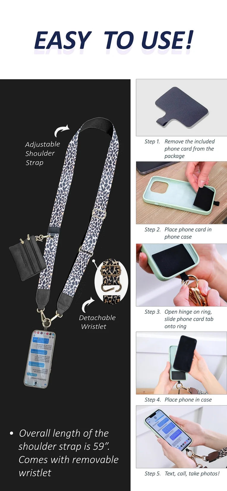 Clip & Go Strap w Pouch Leopard