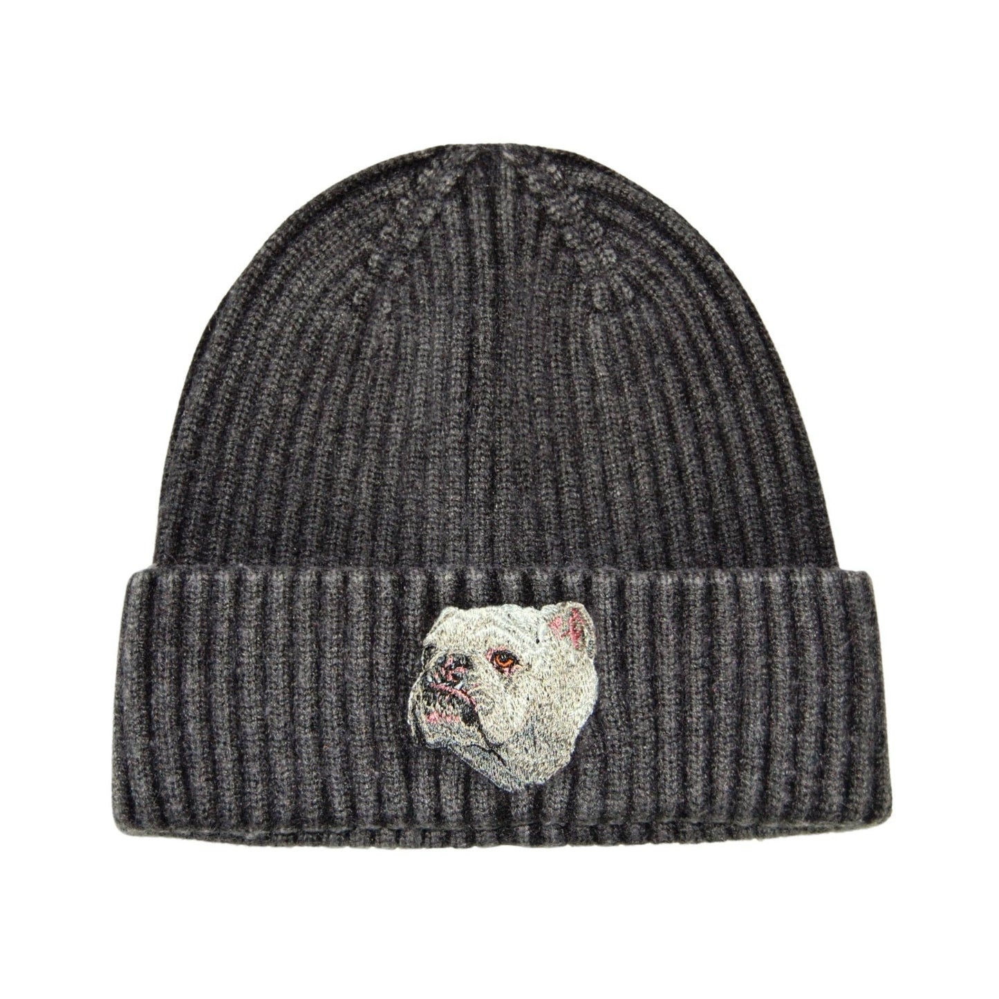 Bulldog Embroidery Vintage Beanie