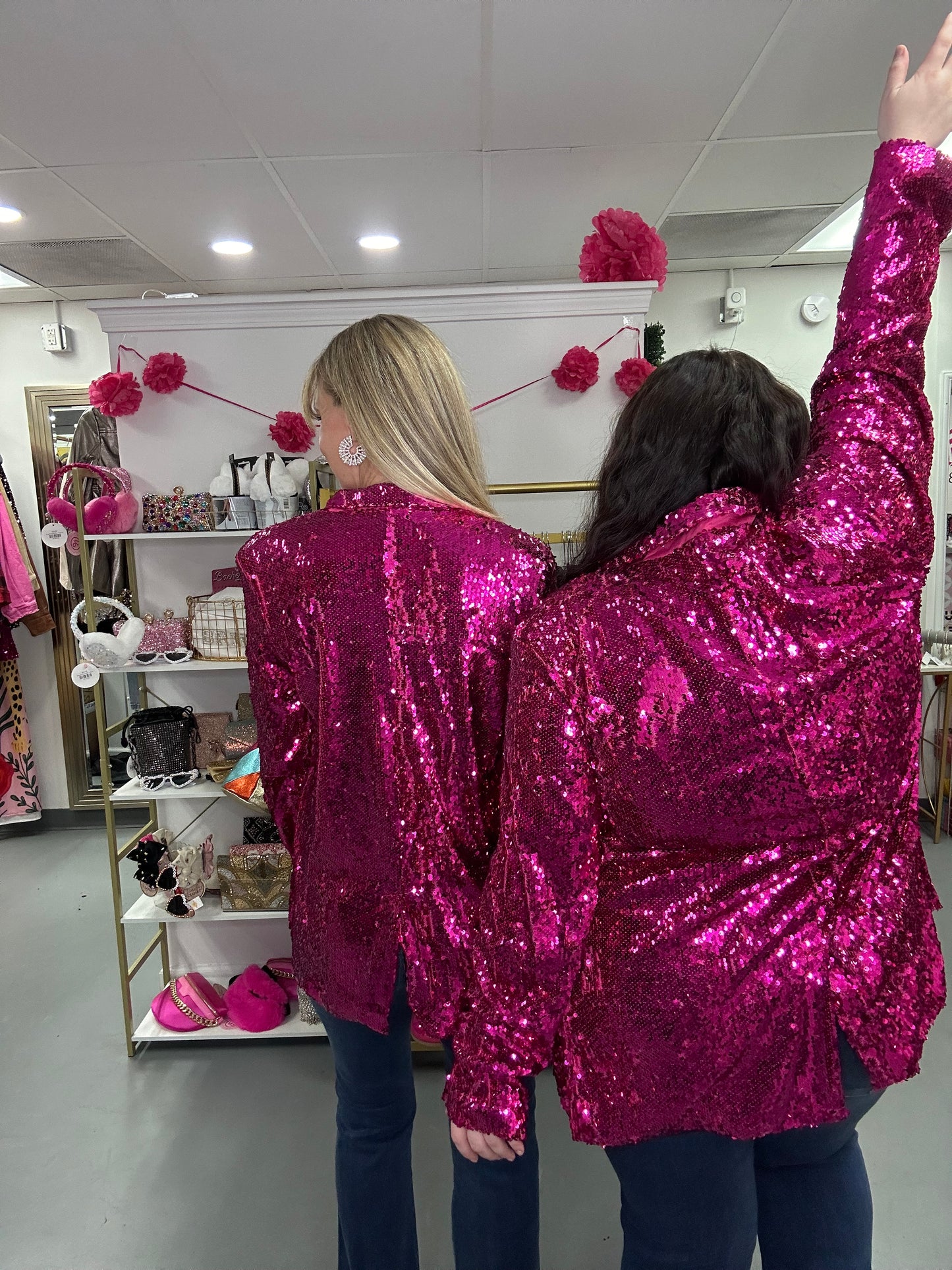 Fuchsia Sequin Lights Blazer