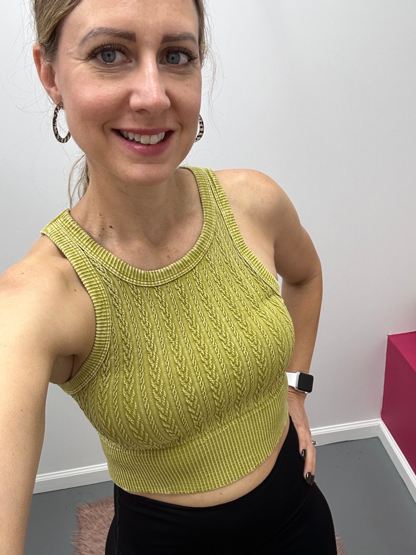 Cable Knit Cami Kiwi