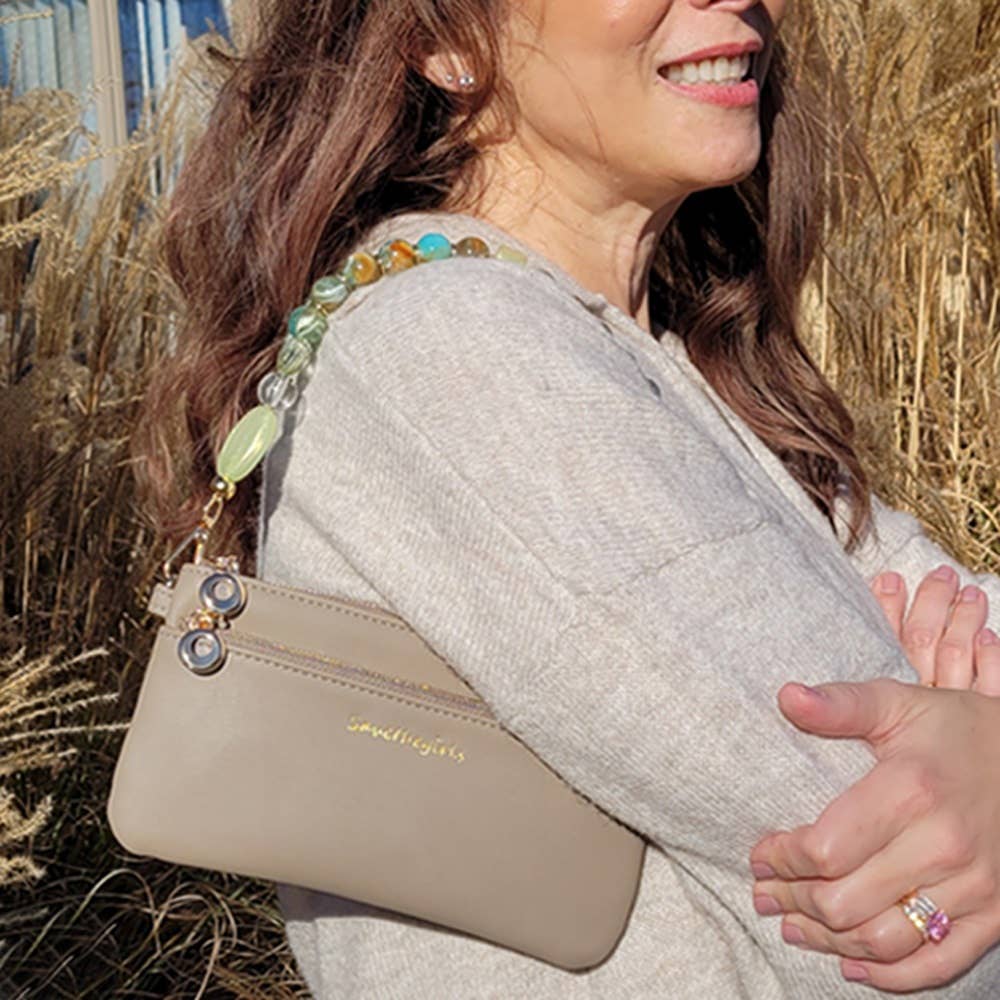 Clip & Go Beads Wristlet Neutral