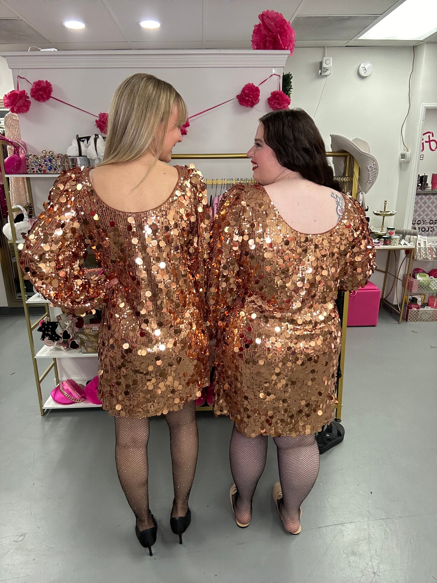 Curvy Sequin Cocktail Mini Dress