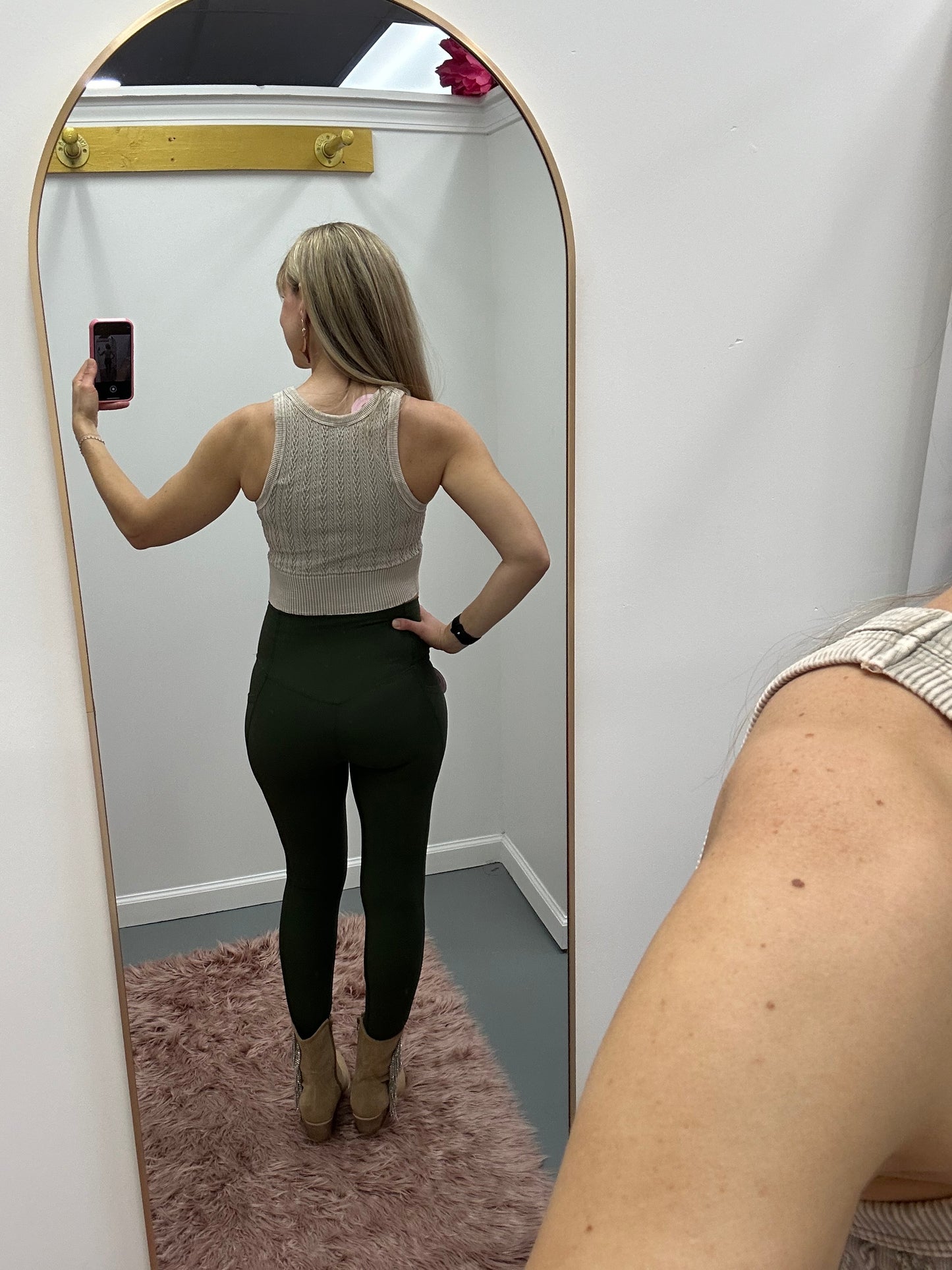 Max Sculpt Ribbed Leggings Olive