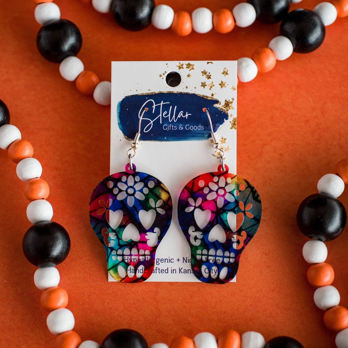 Sugar Skull Dangle Earrings