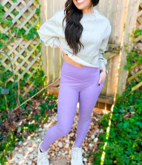 Max Sculpt Ribbed Leggings Lavender