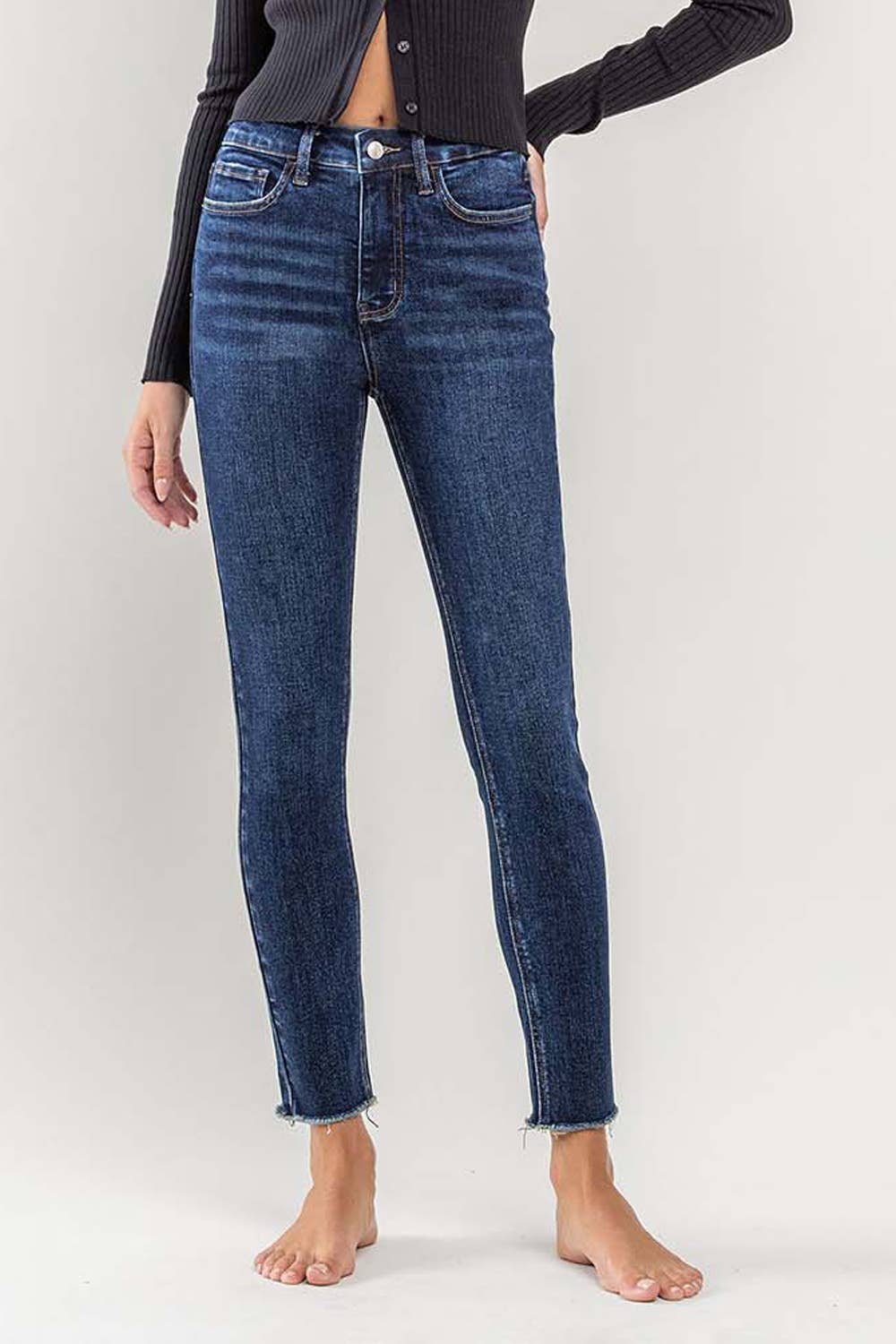 Hi Rise Cropped Skinny Jeans