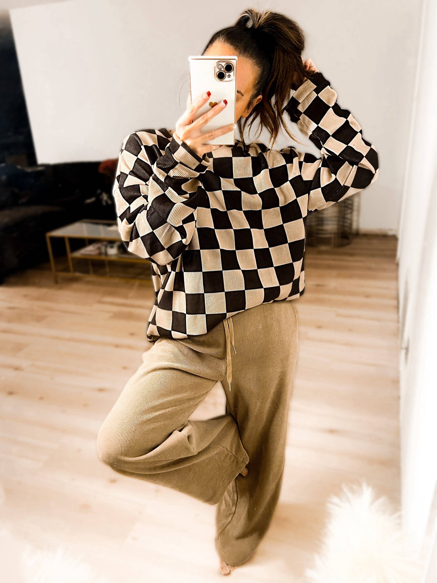 Checkered Casual Glam Set