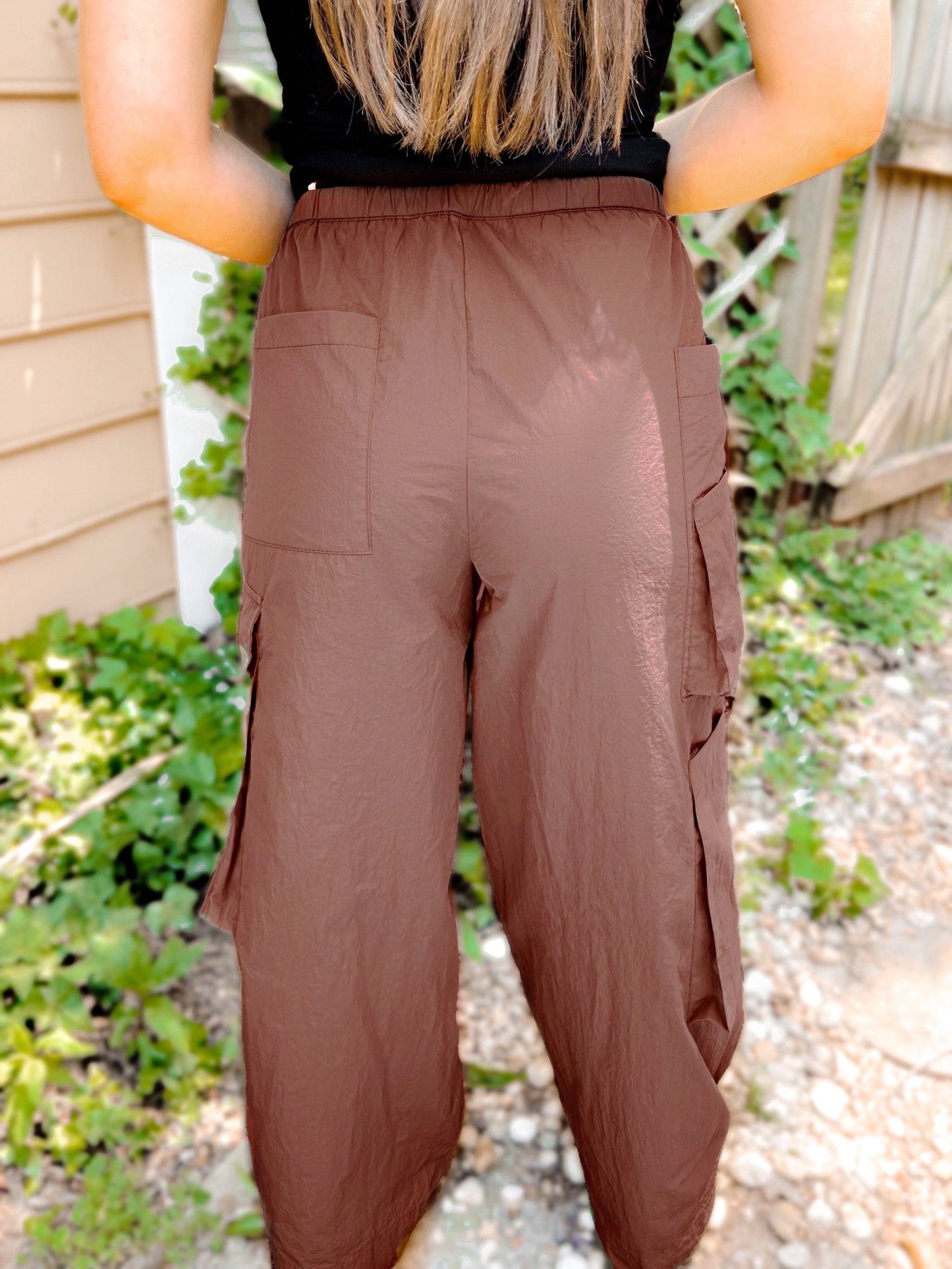 Wide Leg Cargo Pants Mauve