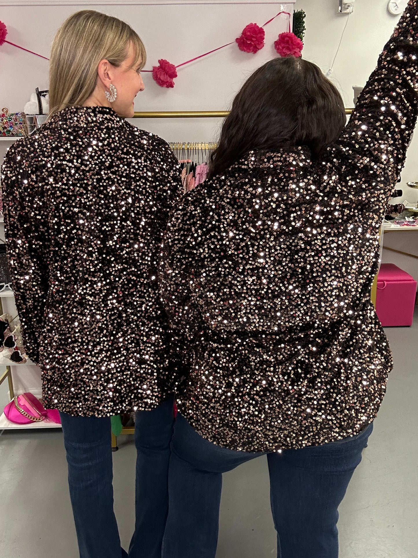 Fiesta Sequin Blazer Black Gold