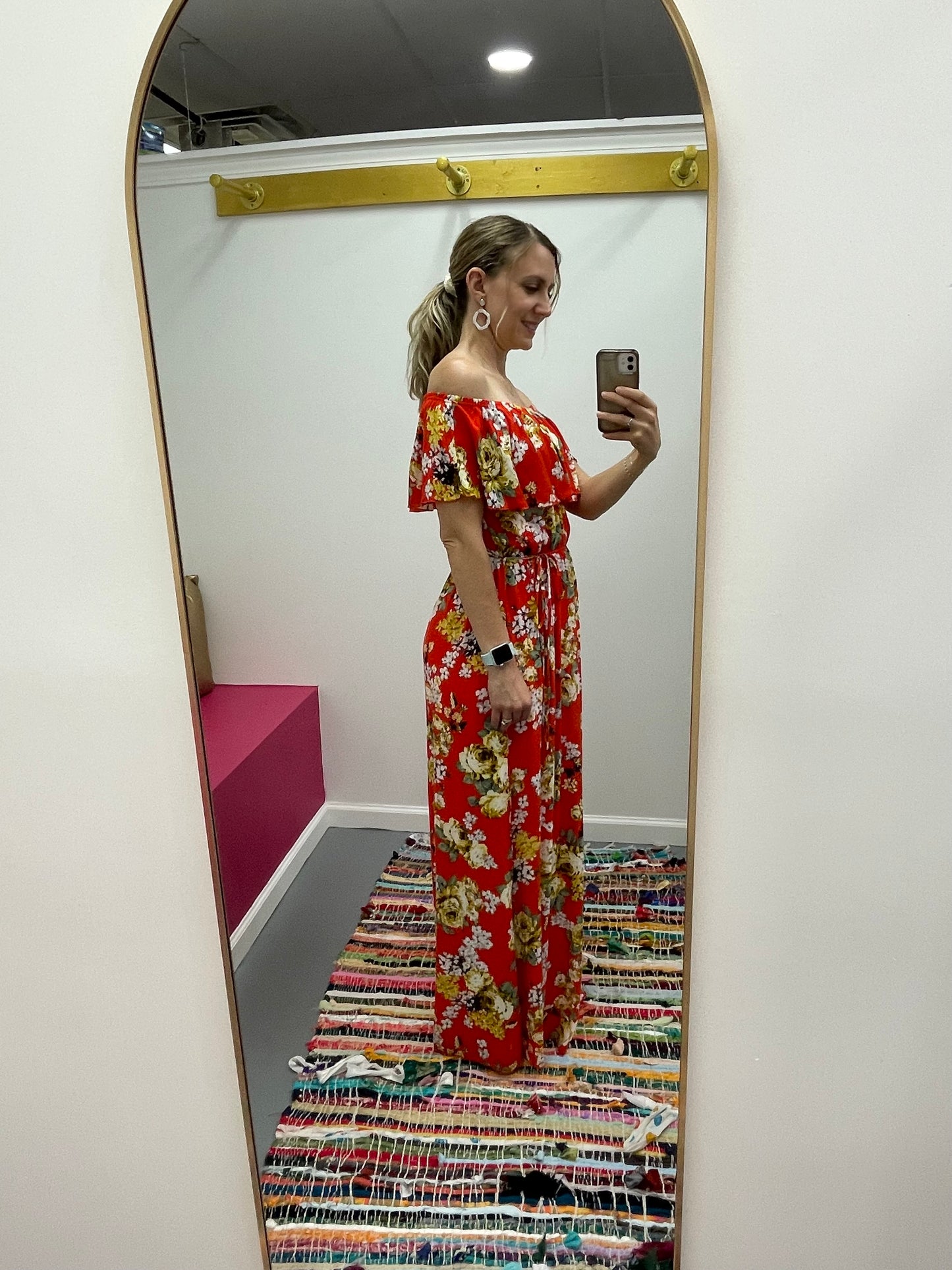 Floral Red Maxi Dress