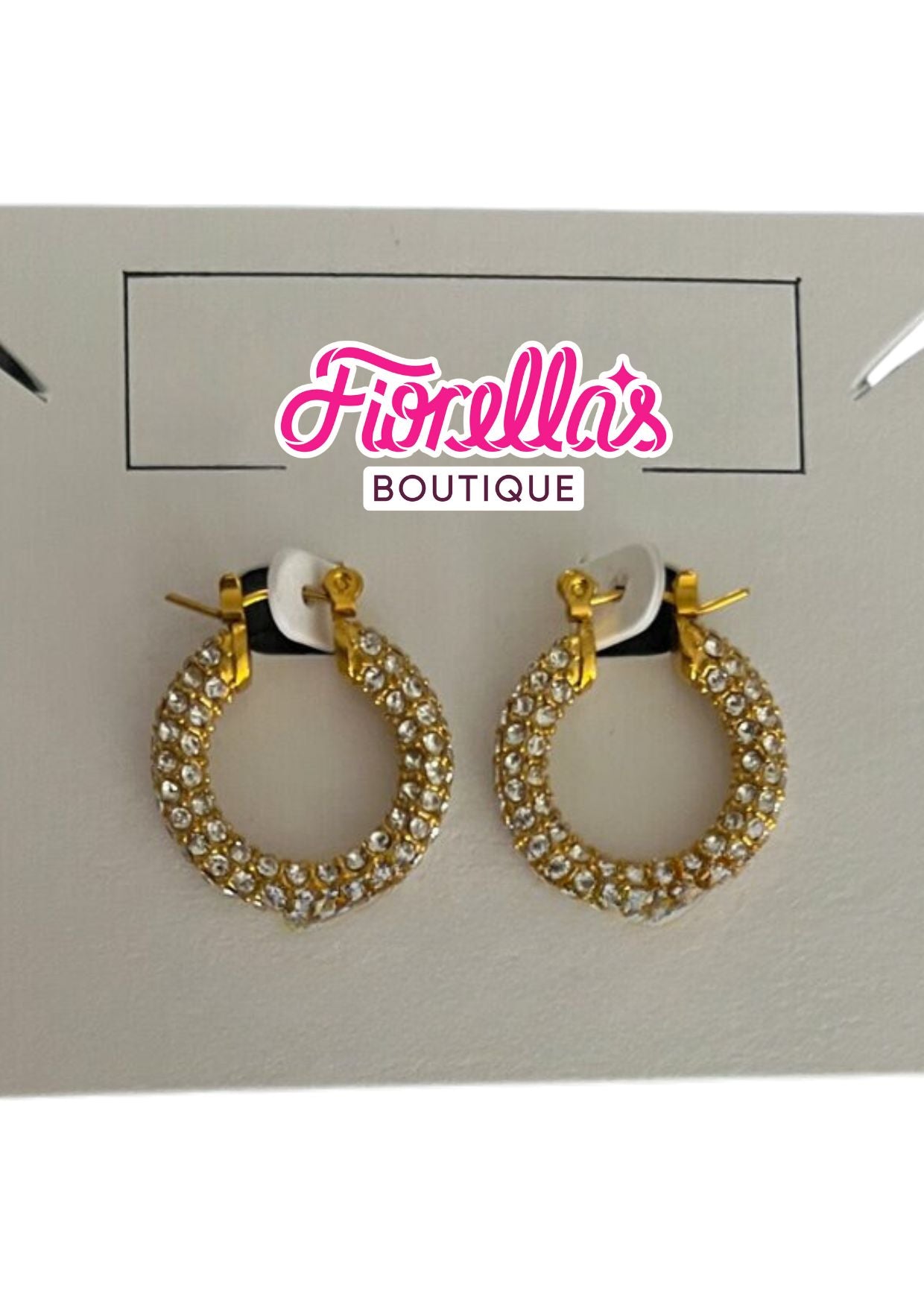 360 Sparkle Hoop Earrings Gold