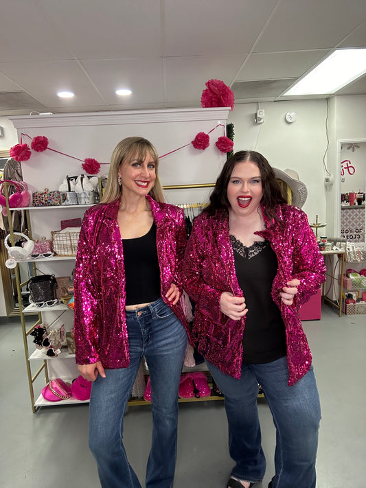 Fuchsia Sequin Lights Blazer