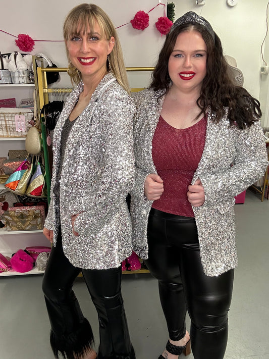 Silver Sequin Blazer