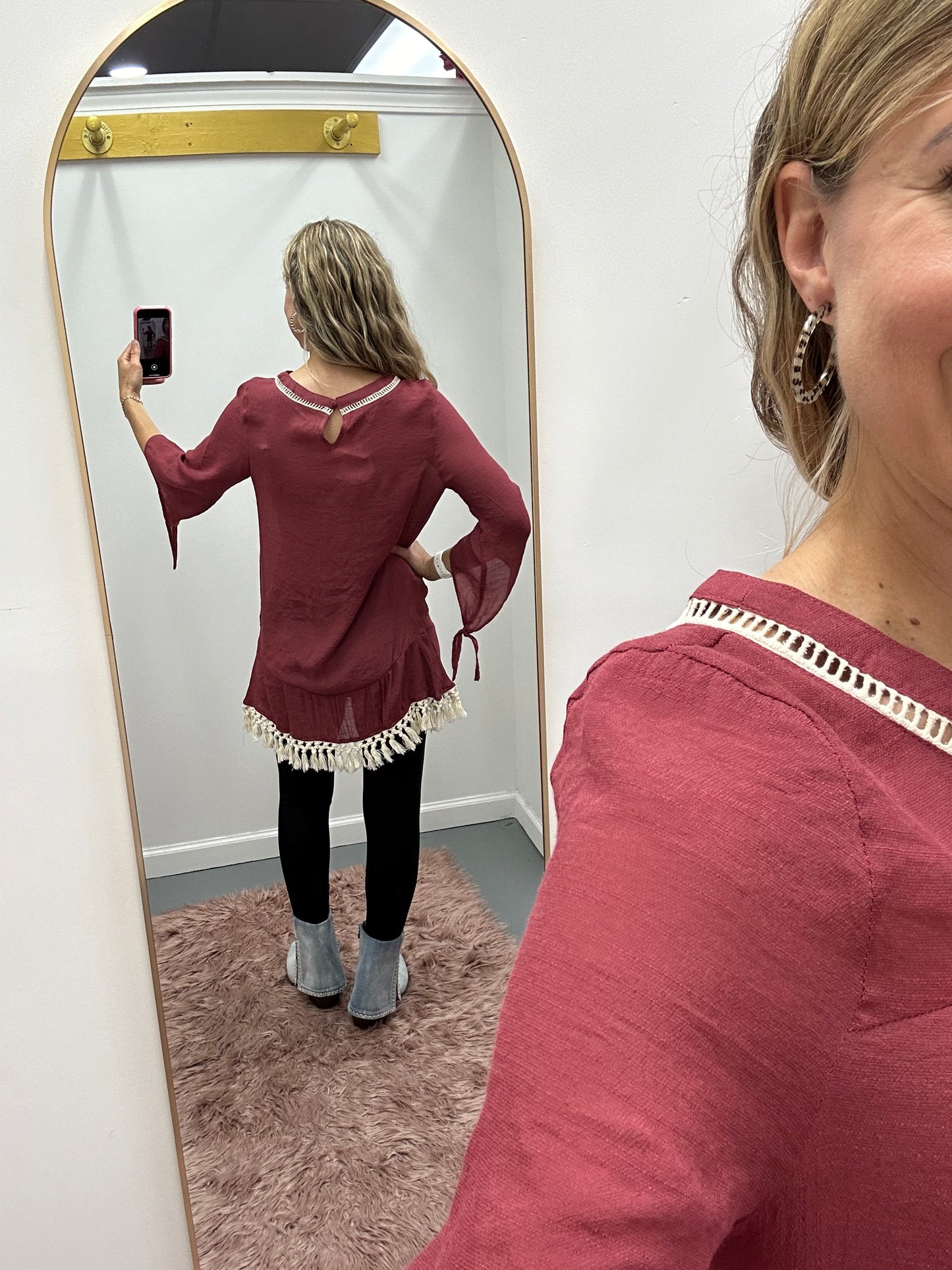 Fringe Tunic Brick