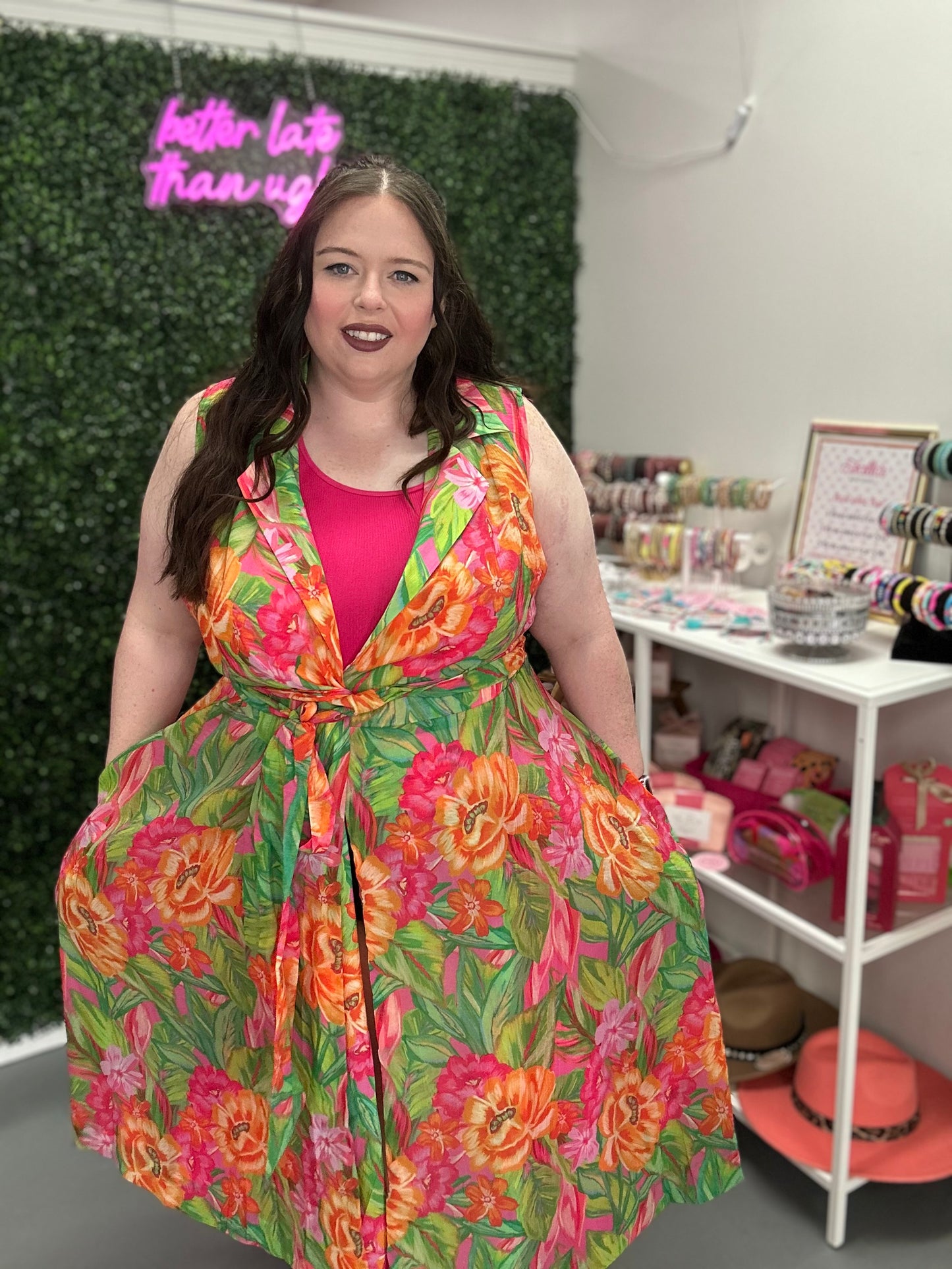 Curvy Tropical Midi Dress