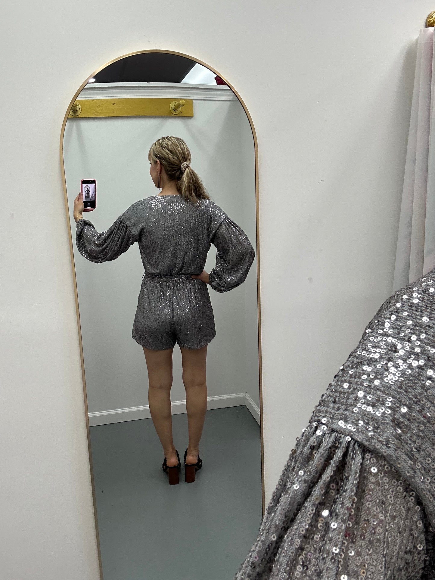 Grey Sequin Romper