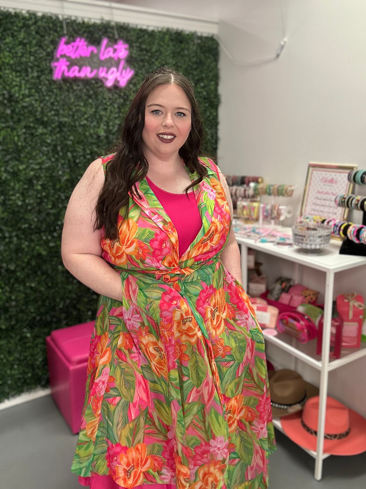 Curvy Tropical Midi Dress