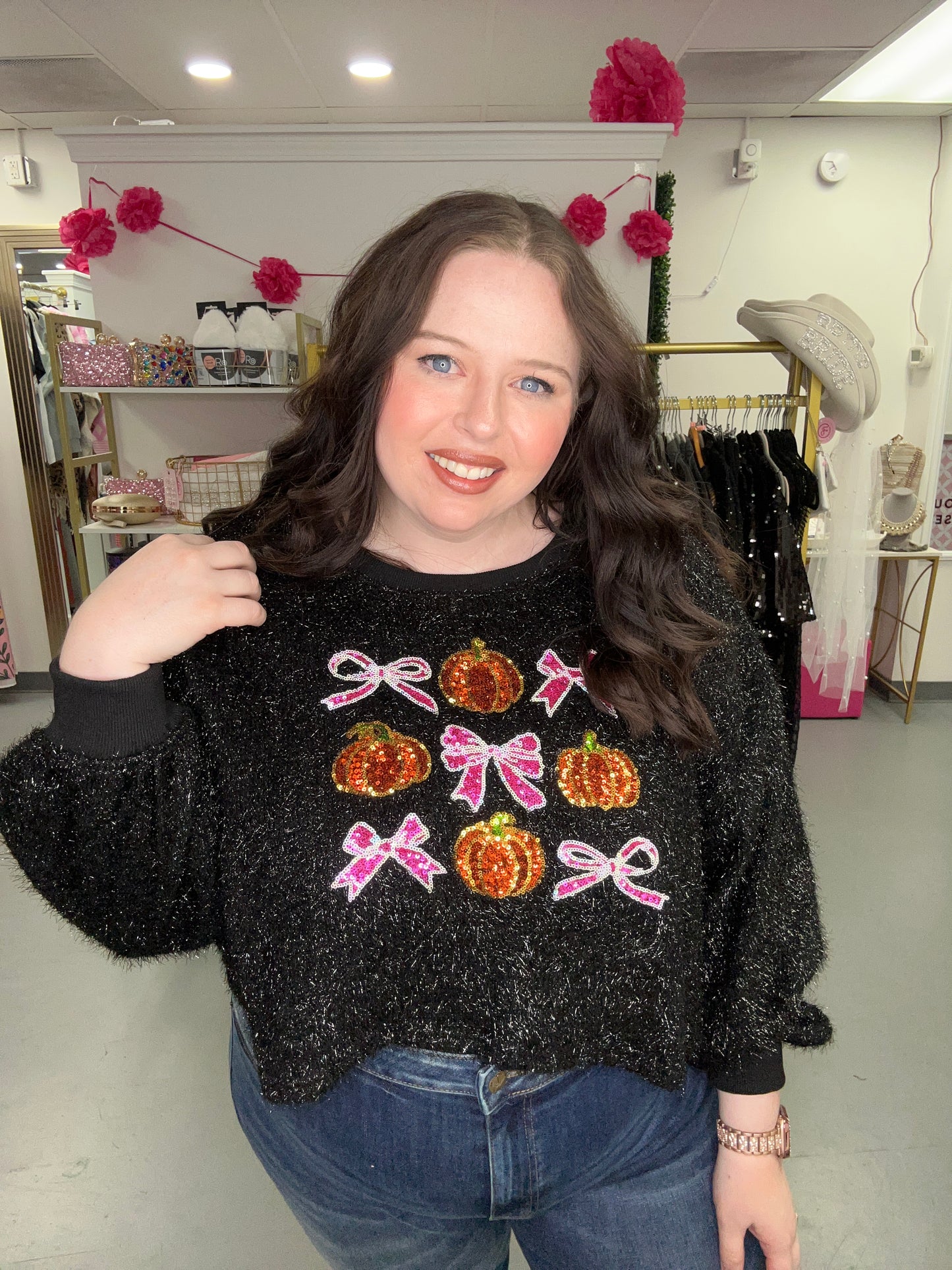 Pumpkins & Bows Sweater