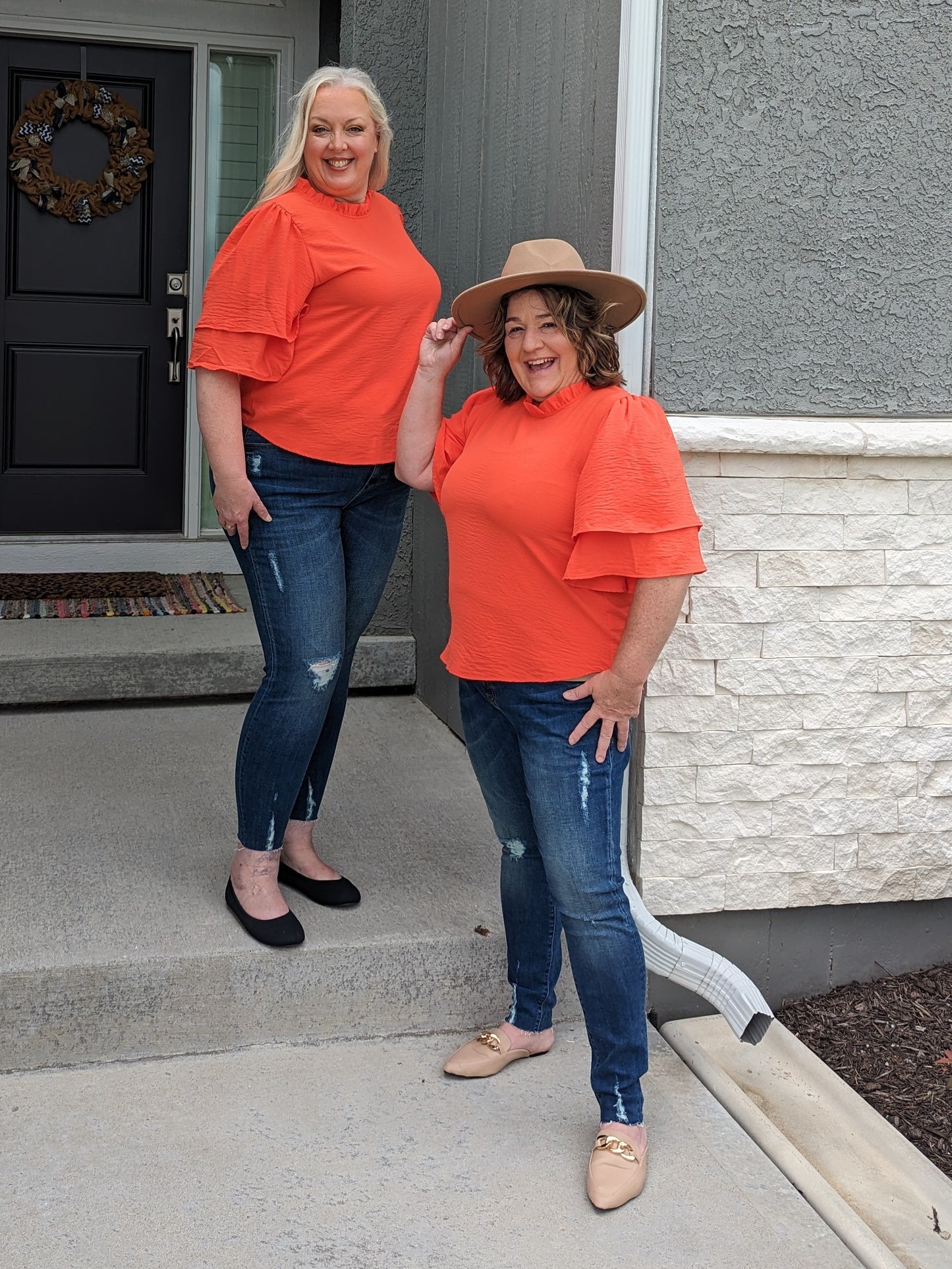 Curvy SS Luxe Top Orange