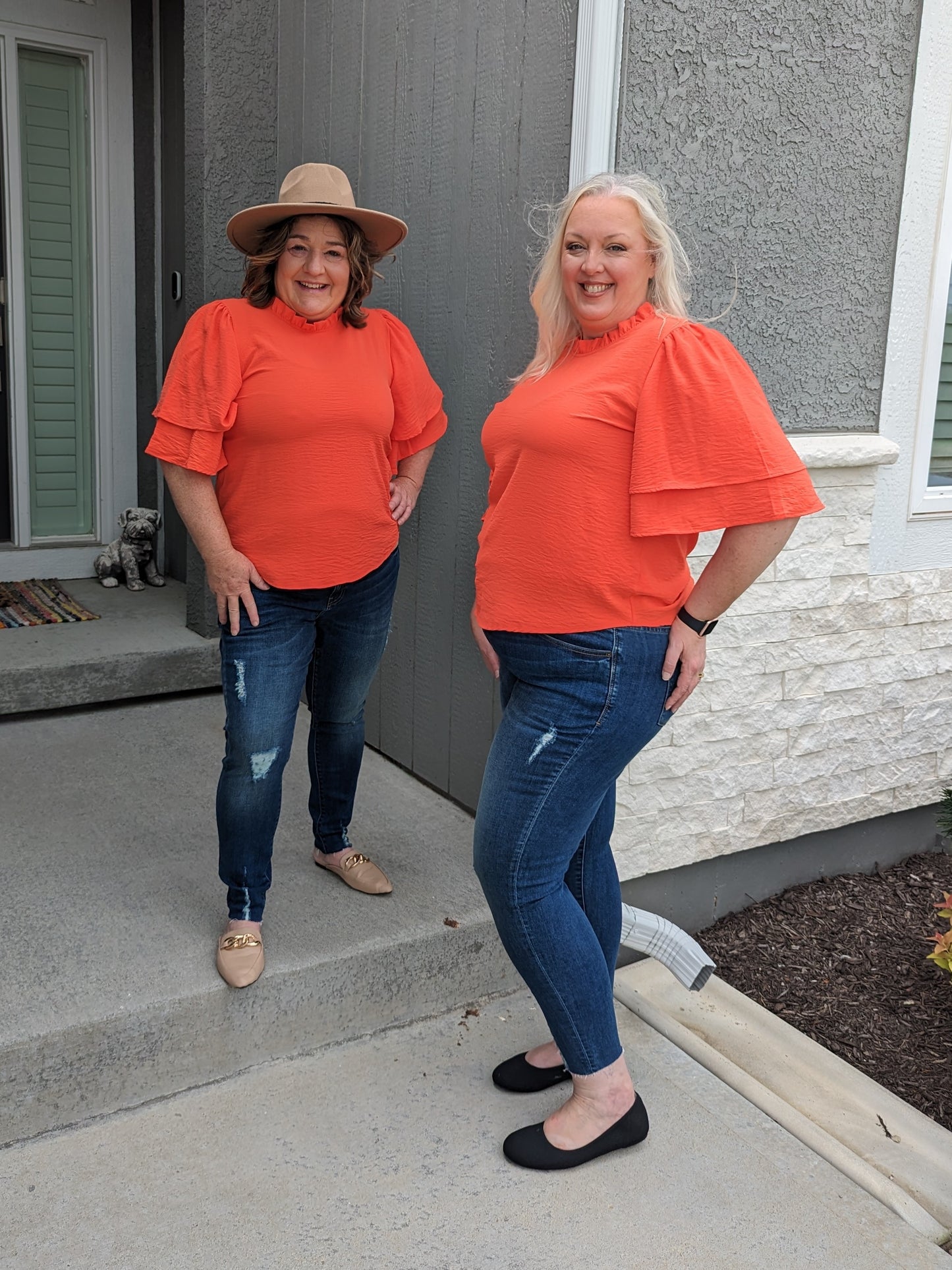 Curvy SS Luxe Top Orange