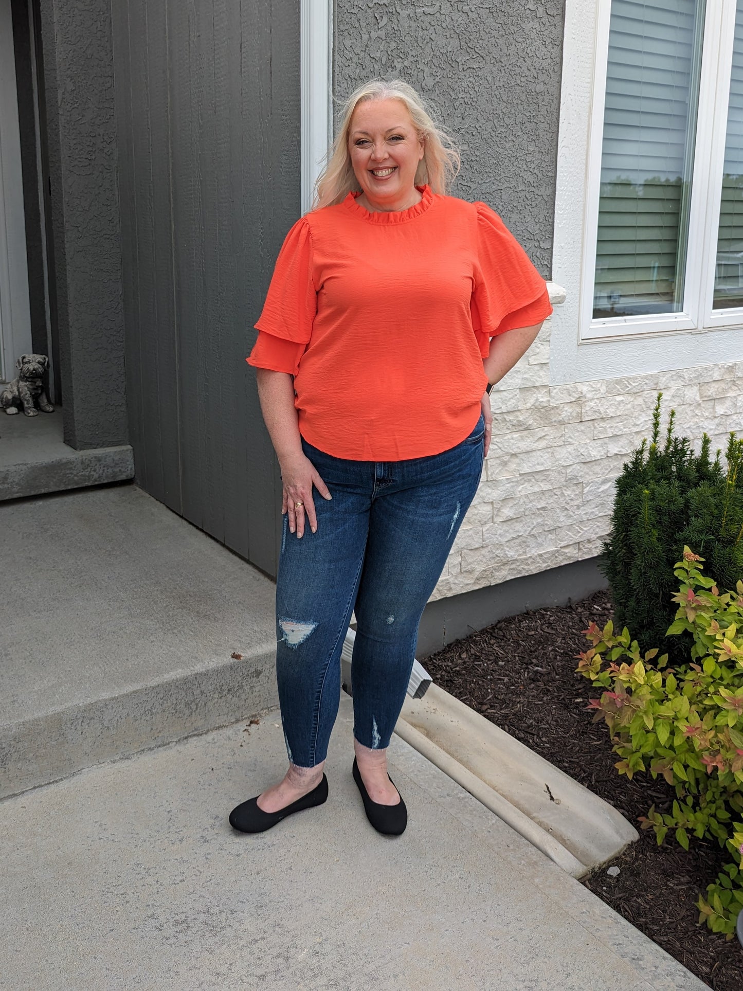 Curvy SS Luxe Top Orange